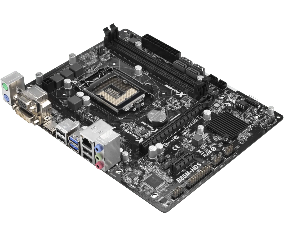 ASRock B85M-HDS Moederbord Intel B85 LGA 1150 16GB ondersteuning Corei7-4790 4770 4590 4430 4130 2×DDR3 16GB PCI-E 3.0 Micro ATX