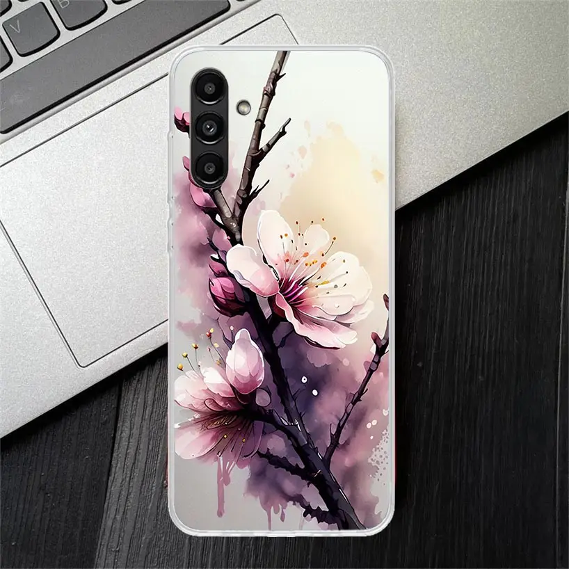 Cherry Blossom Tree Phone Case For Samsung Galaxy A14 A15 A13 A12 A54 A55 A53 A52 A34 A35 A33 A32 A24 A25 A23 A22 A04S A03S A02S