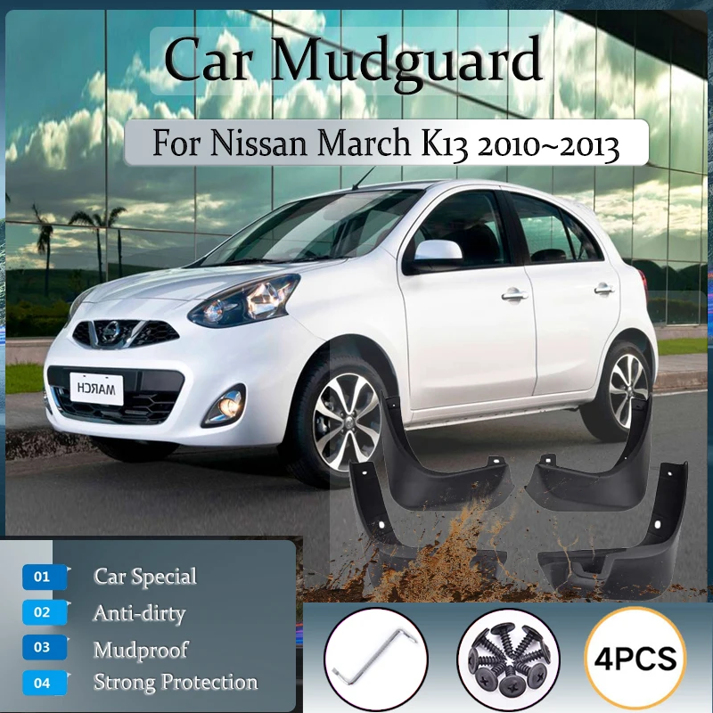 

Car Mud Guards For Nissan March Micra Renault Pulse k13 2010 2011 2012 2013 Mudguards Fender Mudflapds Styings Auto Accessories