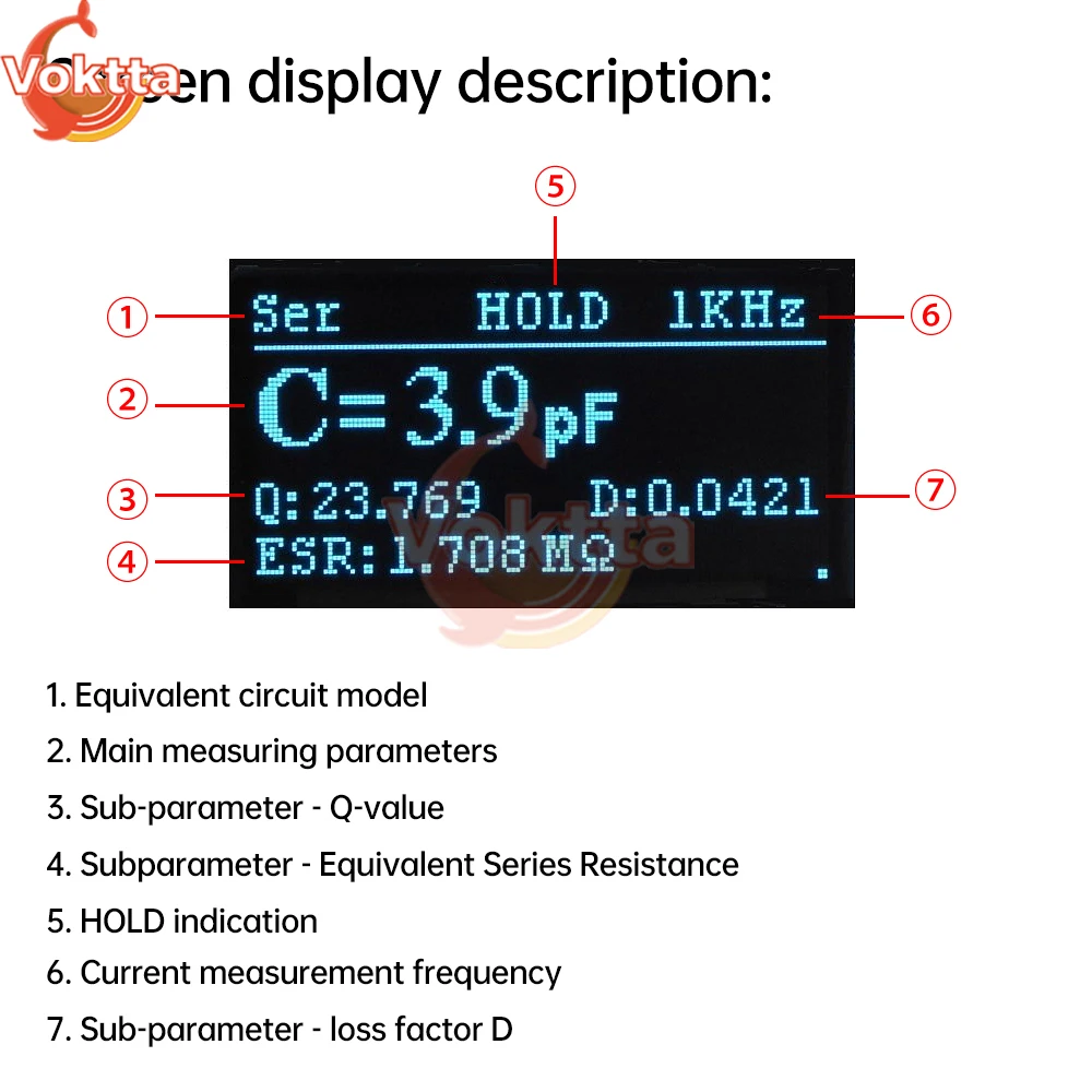 DC5V High Precision Inductance Capacitance Meter Tester LCR Resistance Tester DIY Capacitance Frequency Meter Electronic Kit