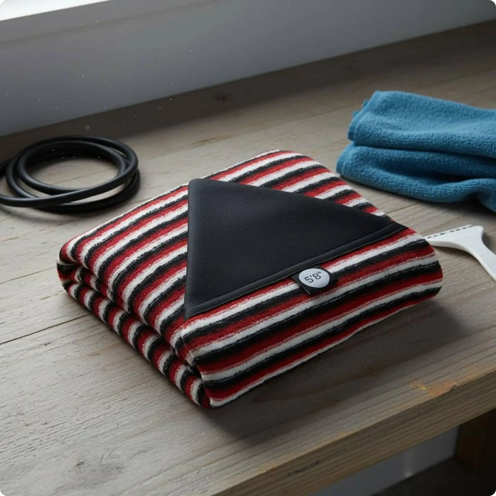 Polyester Surfboard Sock Cover Striped Surfboard Bag Waterproof Pointed Surf Style Sleeve for 5.8 Ft Board