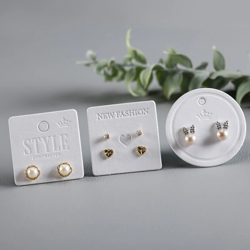 50pcs Earrings Stud Cards JewelryAccessories Display Label Card Hanging Ear Label