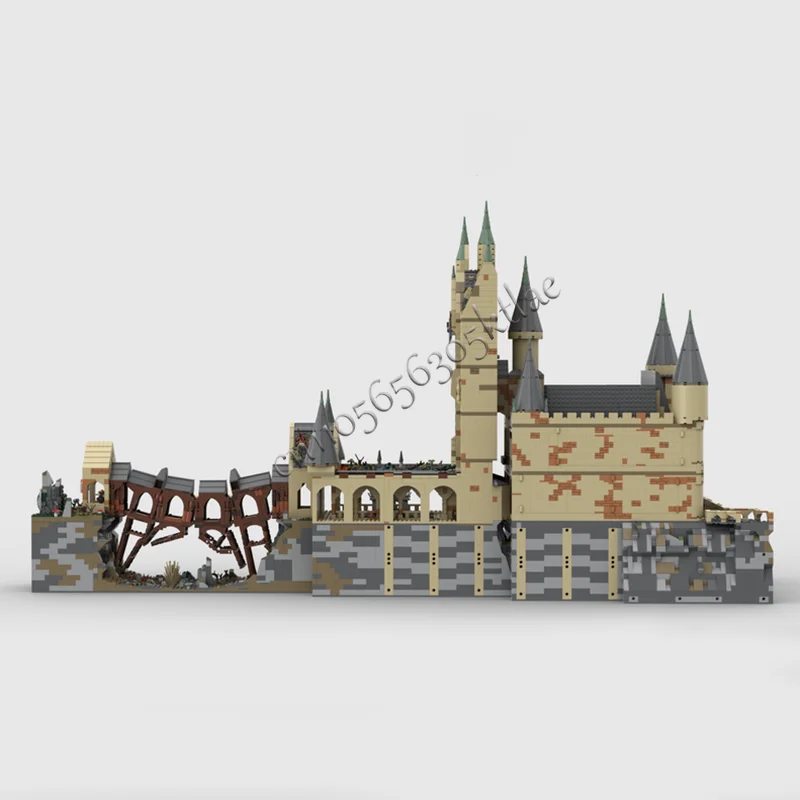 8977ピース 魔法の城複合モデル 時計塔付き モジュール式ビルディングブロック 子供向け組み立てディスプレイ玩具 フェスティバルサプライズギフト