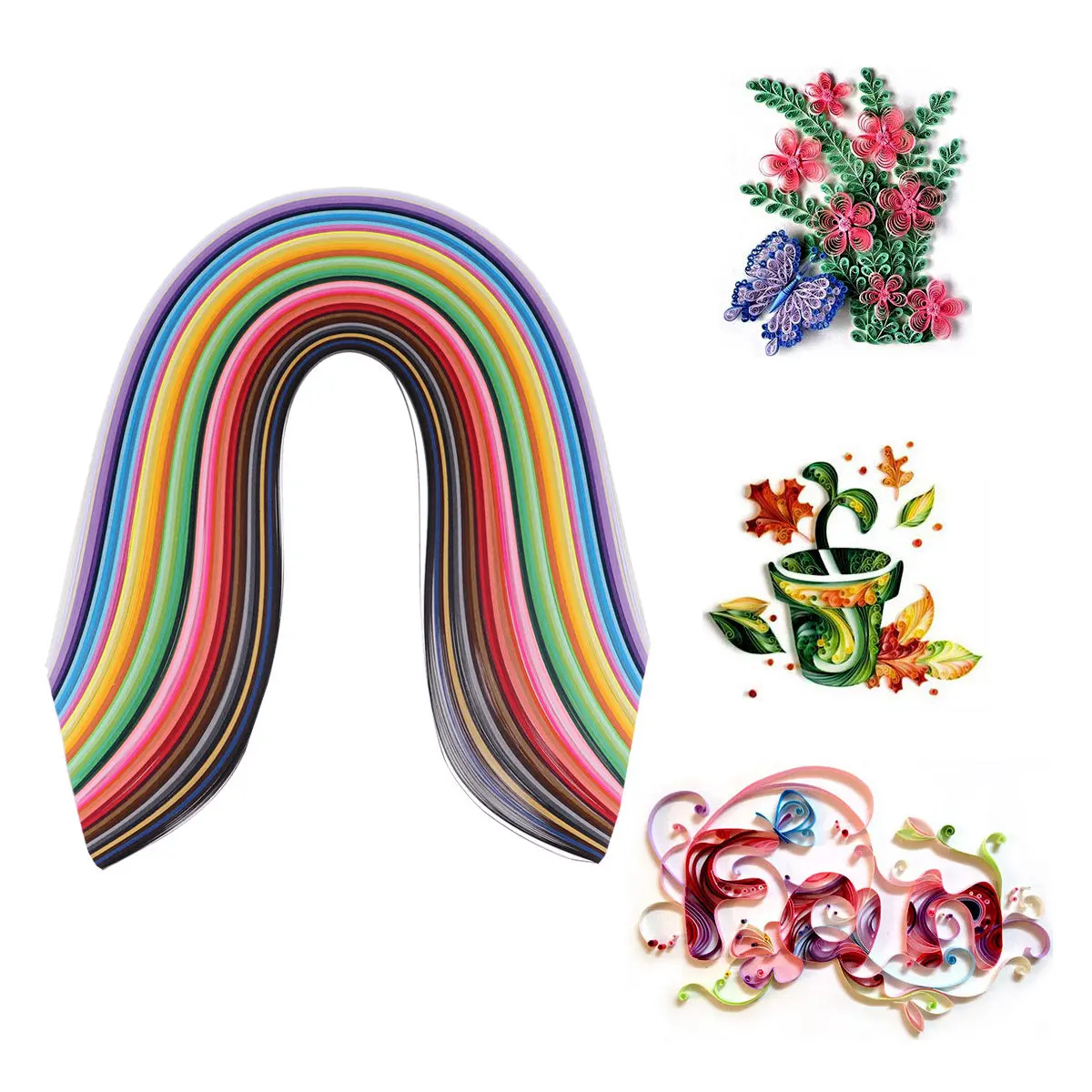 

500 Paper Quilling Strips 50 Colors Set Artistic DIY Craft Supplies for Flower Animals Plants Decoration Party Classroom Wedding