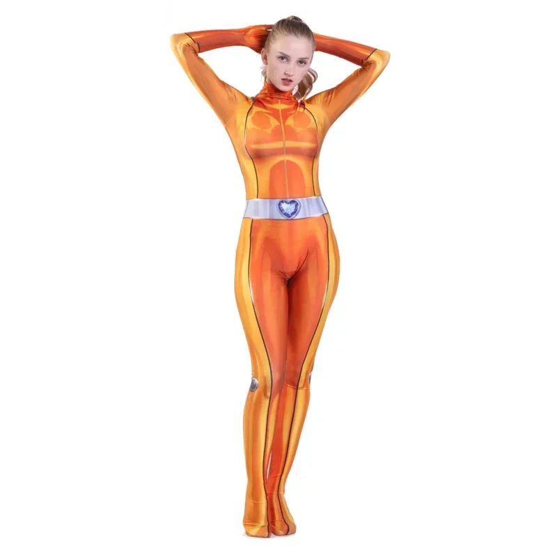 SN88 Totally Spies Cosplay Costume Anime Clover Ewing Samantha Simpson Alexandra Zentai Spandex Jumpsuits Bodysuit Women Gir%#2@