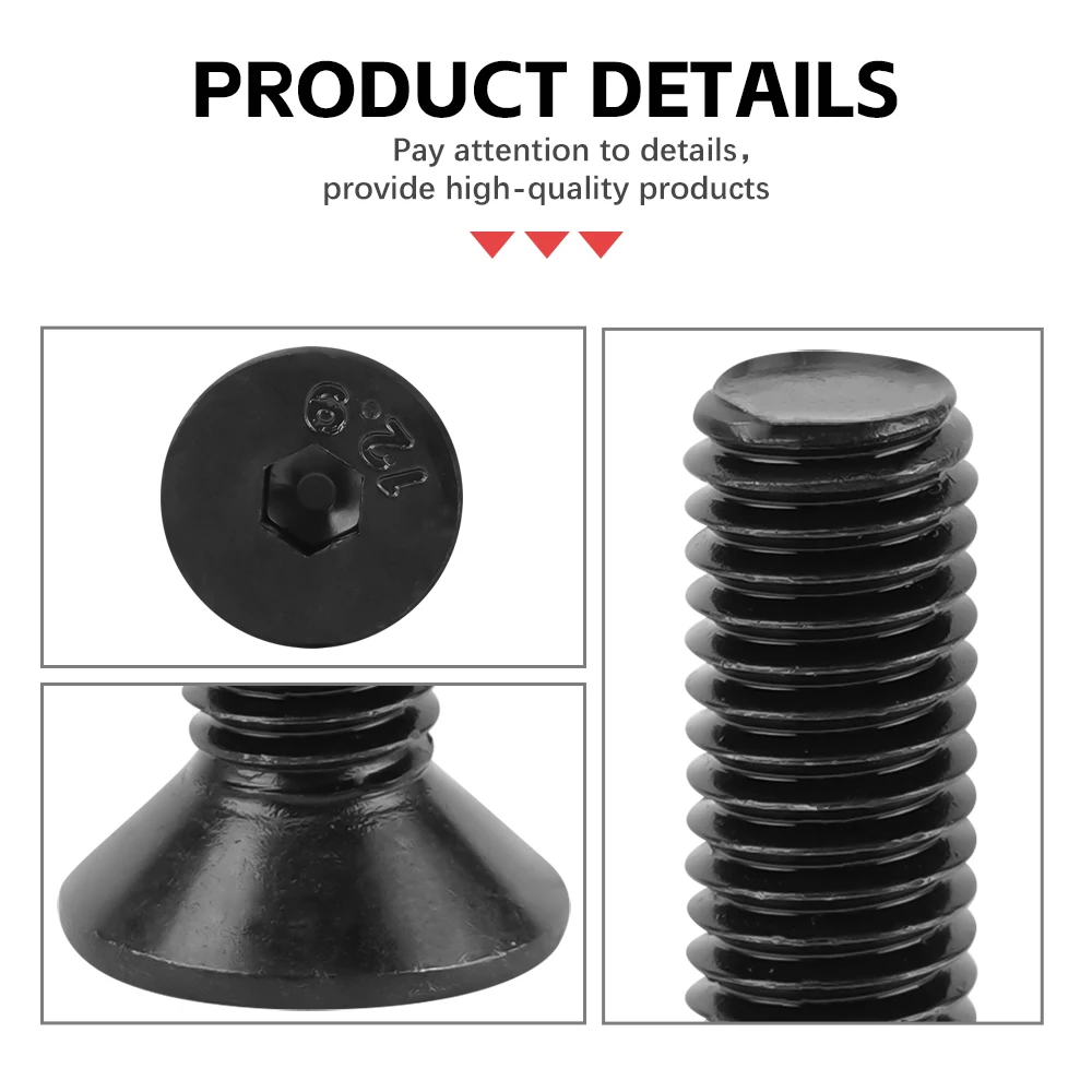2-30 Buah M10 M12 M14 M16 M18 M18 M20 M24 Baut Allen Sekrup Kepala Datar Hexagon Hex Socket Baja Karbon Kelas 10.9
