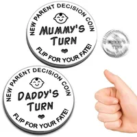 1pcs New Parents Decision Coin Double Sided Pregnancy Gifts New Dad Mom Gifts for First Time to be Daddy Mummy Funny Baby Gift