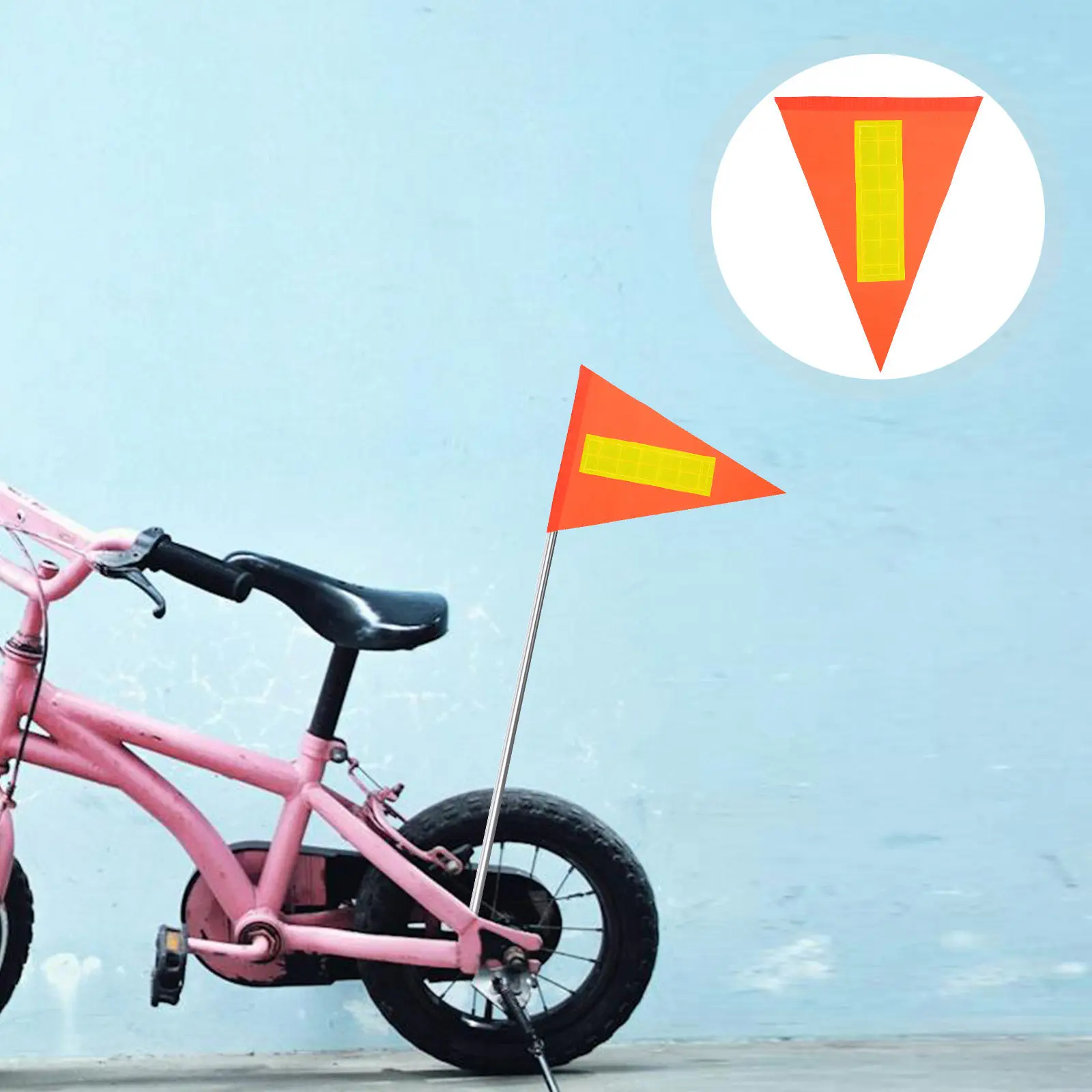 5Pcs Bicycle Safety Flags High Visibility Reflective Warning Flag Lightweight Waterproof Tear-Resistant Cycling Flag for Urban