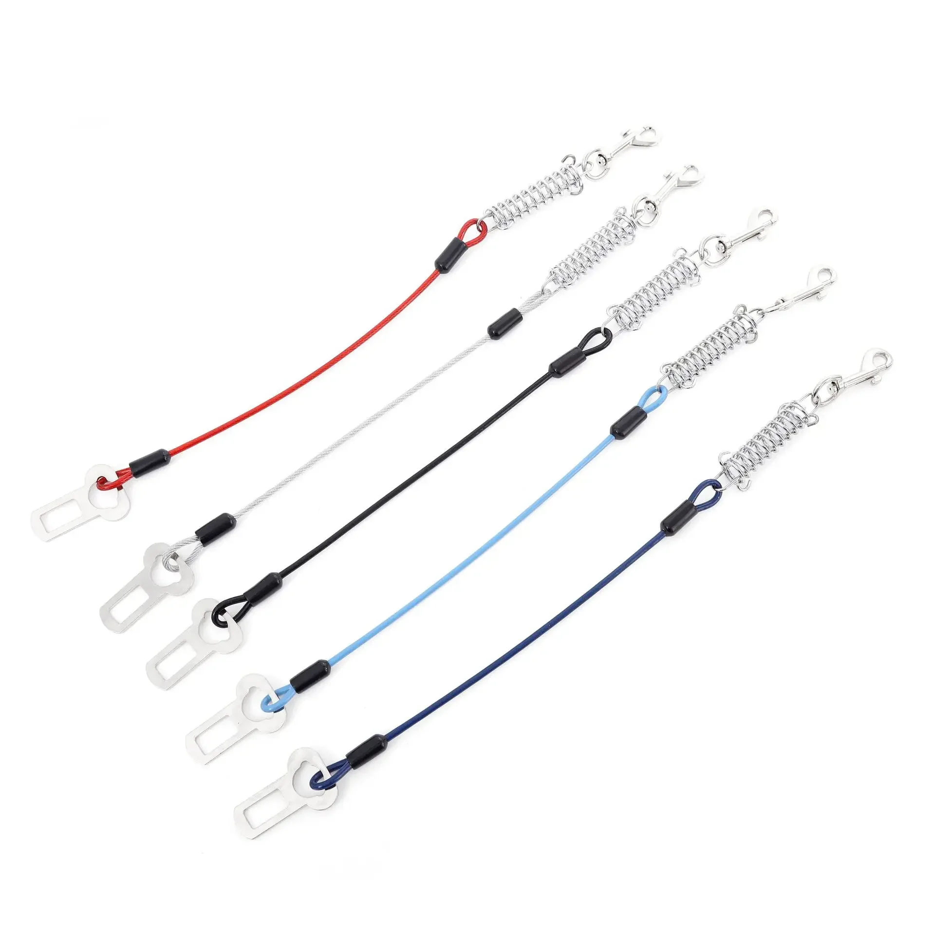 Car fixed buckle anti-bite wire rope dog chain pet safety belt car dog travel car leash