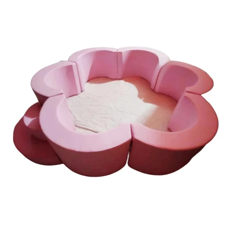 

Popular Daisy Flower White Purple pink Ball Pit Party Rental Preschool with Slide White Ball Pit Birthday Kid Soft Play Ball Pit