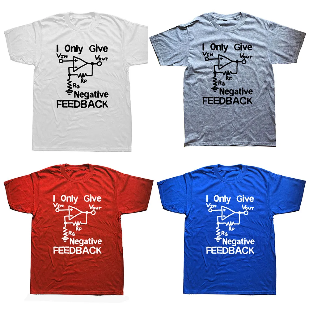 New Funny Cotton Short Sleeve T Shirt Cotton Print Tee I Give Negative Feedback Computer Engineer T-Shirt