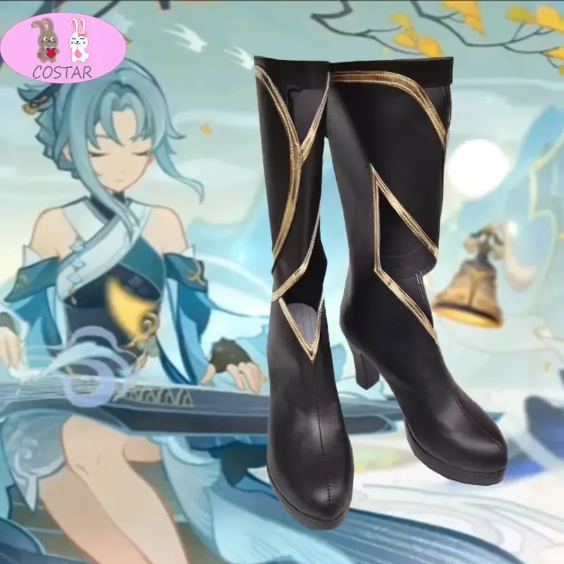 COSTAR Genshin Impact Madame Ping ботинки для косплея Genshin Impact Madame обувь для пинг длинная женская обувь для игры в стиле аниме