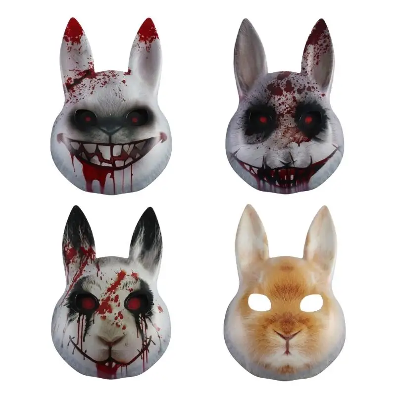 

39BD Halloween Anime Rabbit Face Covering Comfortable Design Roleplay Convention Accessory