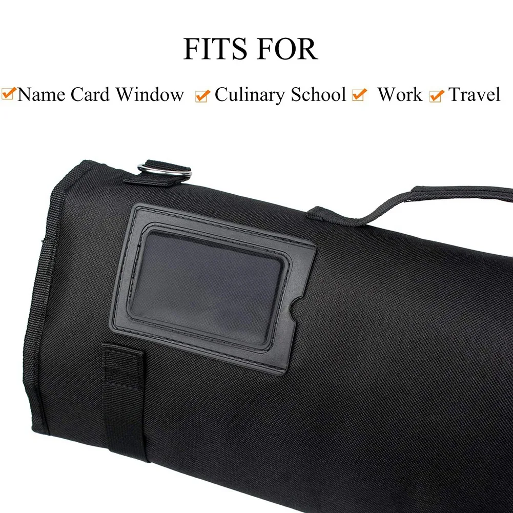 

WESSLECO Knife Bag Nylon Chef Roll Bag with 8 Pocket for Kitchen Accessories Portable Knives Case Holder