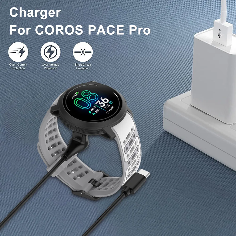 شاحن لـ Coros PACE Pro USB-A/Type-C ساعة ذكية كابل شحن سلك شحن الطاقة 5 فولت 1000MA استبدال وصلة كابل الشاحن