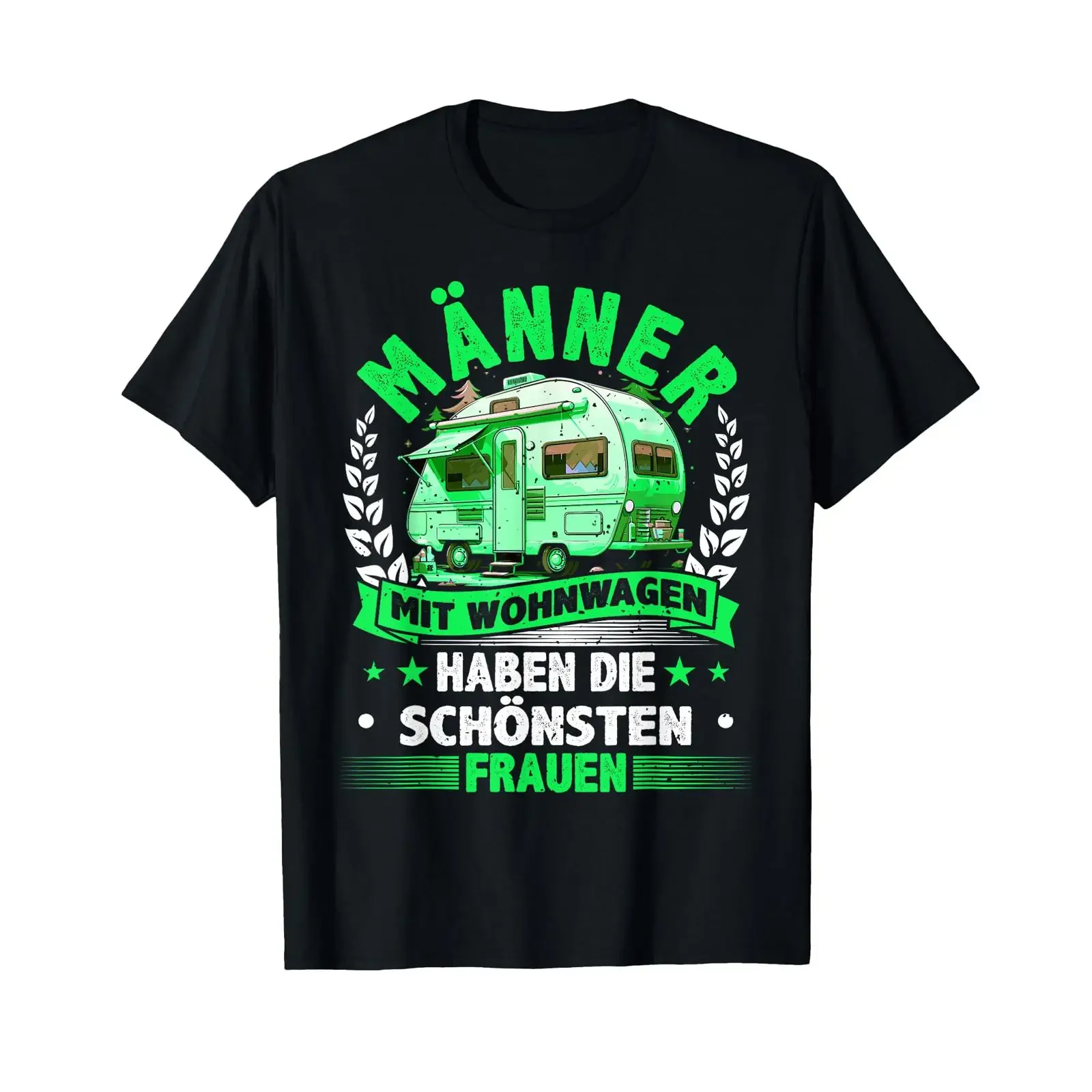 Men with Caravan Have The Most Beautiful Women Camping T Shirt black vintage Washed Casual streetwear designer clothes