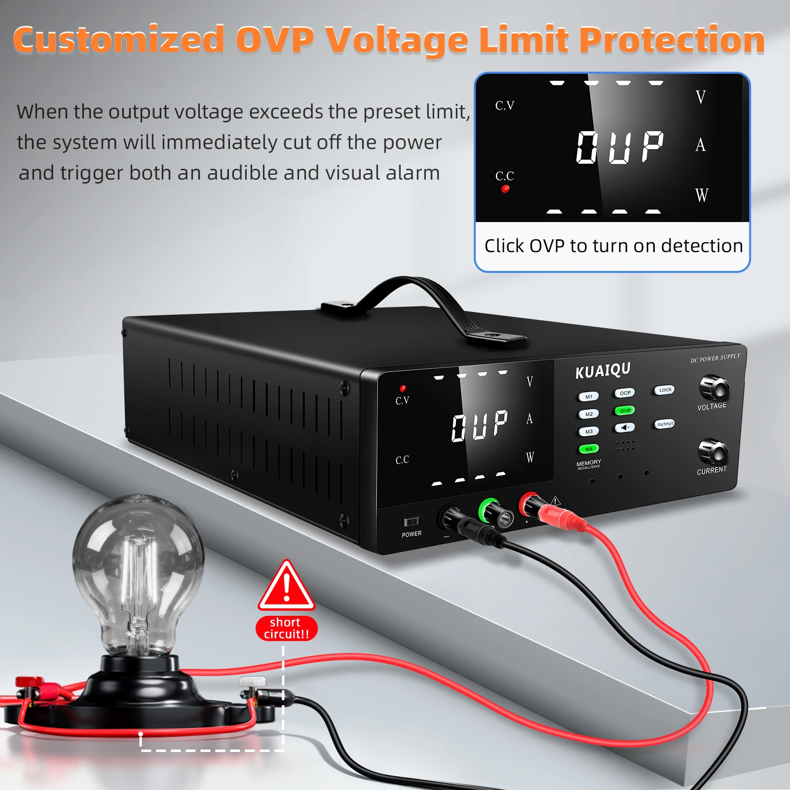KUAIQU 3000W/2400W/2000W/1800W Lab DC Power Supply OCP/OVP Adjustable Bench Regulator RS-232/USB Automotive Power Module Aging