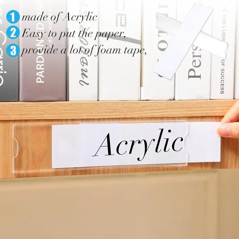 Classroom Door Name Plates Name Plaques For Wall 10pcs U-shaped Opening Design Clear Sign Holder With 20 Double-Sided Tape