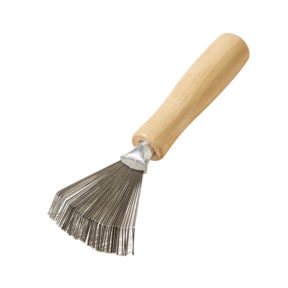 

Metal Wire Hairbrush Comb Cleaner Comb Brush Cleaner with Wooden Handle Comb Cleaning Tools Hair Dirt Remove for Pick Cleaning