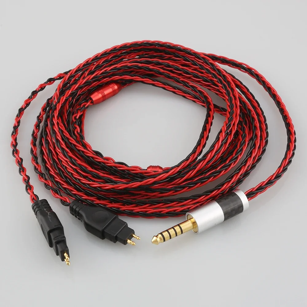 Hi-End Audiophile Upgrade Headphone Cable 2.5mm 4.4mm Balanced Male Cord Audio Cable for HD600 HD650 HD525 HD545 HD565 HD580