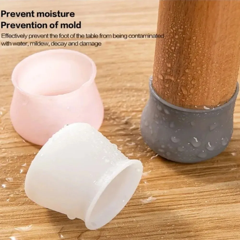 12/4pc Silicone Chair Leg Protection Cover Noise Reduction Bottom Elastic Anti Slip Thick Pad Socks Table Furniture Components