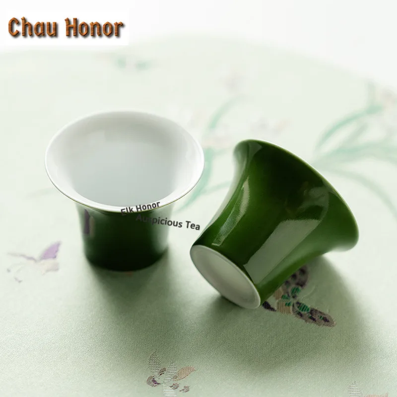 

2pc/lot Emerald Green Color Teacup Tea Bowl Beautiful Tea Cup Tea-tasting Meditation Cup Jianzhan Master Cup Tea Ceremony 30ml