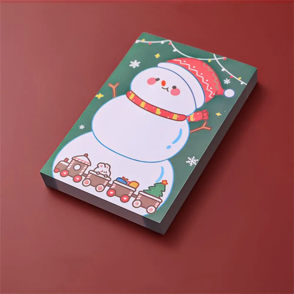 50 Sheets Claus Santa Posts Stationery Self-Adhesive Notepad Paper Message Notes Christmas Memo Pads Writing Paper Sticky Notes