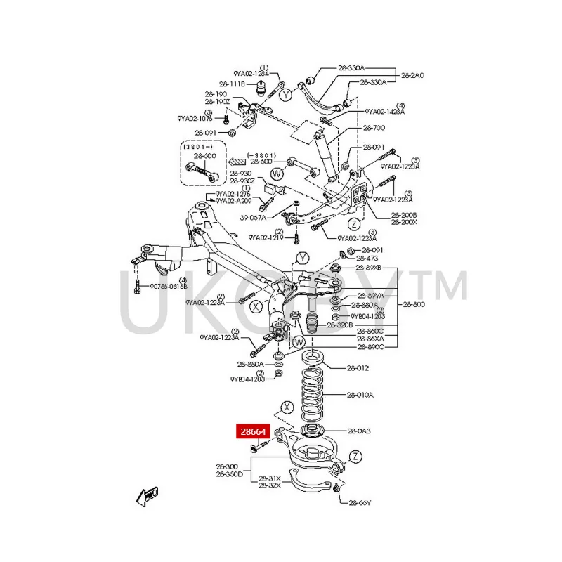 FD162866ZB KD352866Z Suitable for Ma zd a 6 Ruiyi Lower control arm eccentric screw adjustment bolt