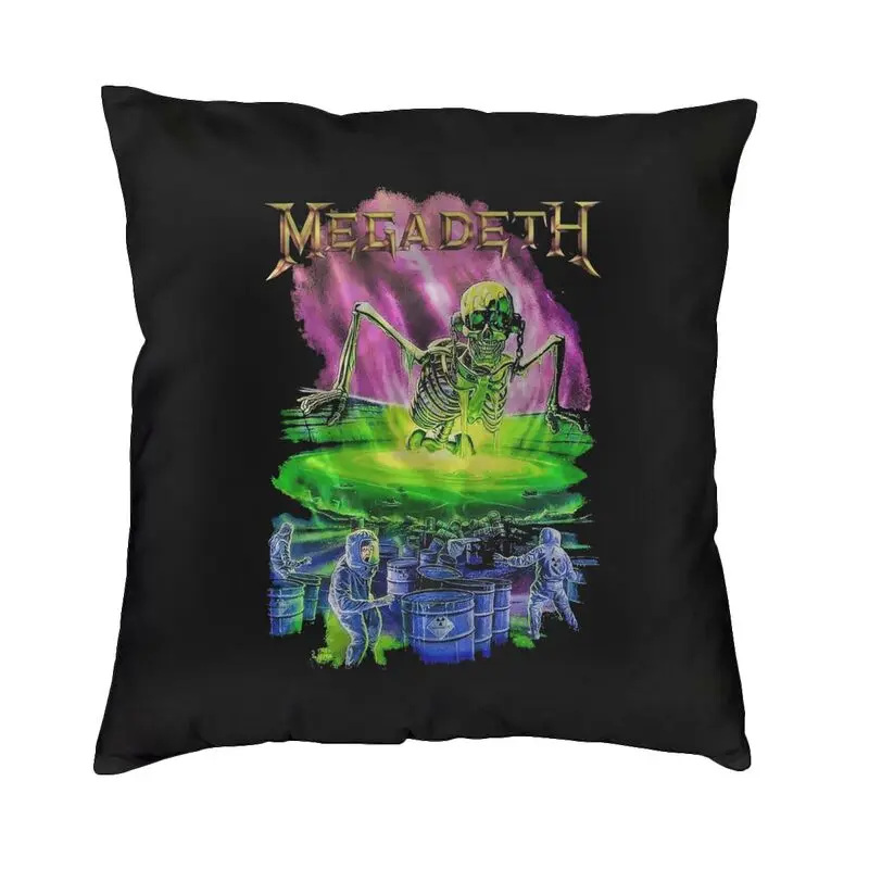 Megadeths Purple Skull Cushion Cover Double Side Printing Heavy Metal Band Floor Pillow Case Car Custom Pillowcase Home Decor