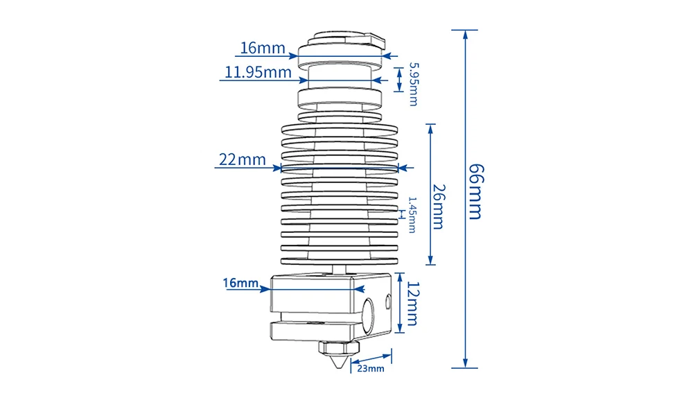 3D Drucker Teile Voron 2,4 Düse Bimetall Throat Druckkopf E3D V6 Hotend Prusa Remote Direct Kühlkörper Extruder Zubehör – Detail 3