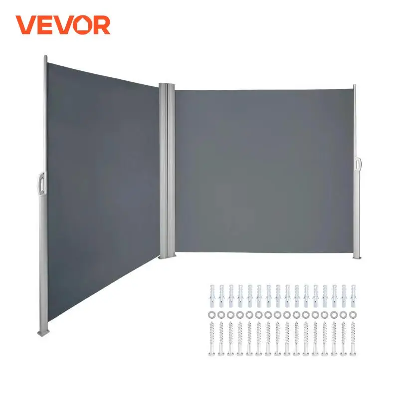 VEVOR Retractable Side Awning Outdoor Patio Screen Fence Privacy Divider Garden Outdoor Pool Patio Terrace Sun Shade Wind Screen