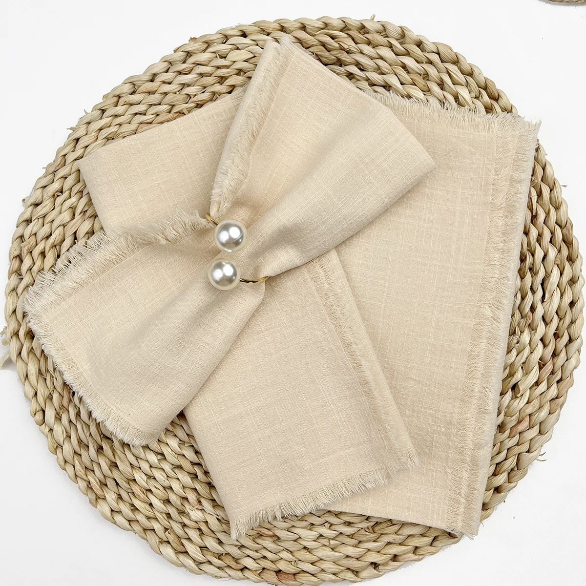 Wholesale 60PCS 33x33cm 100% Cotton Sage Green Napkin Reusable For Wedding Party Christmas Table Decor Retro Cloth Napkins