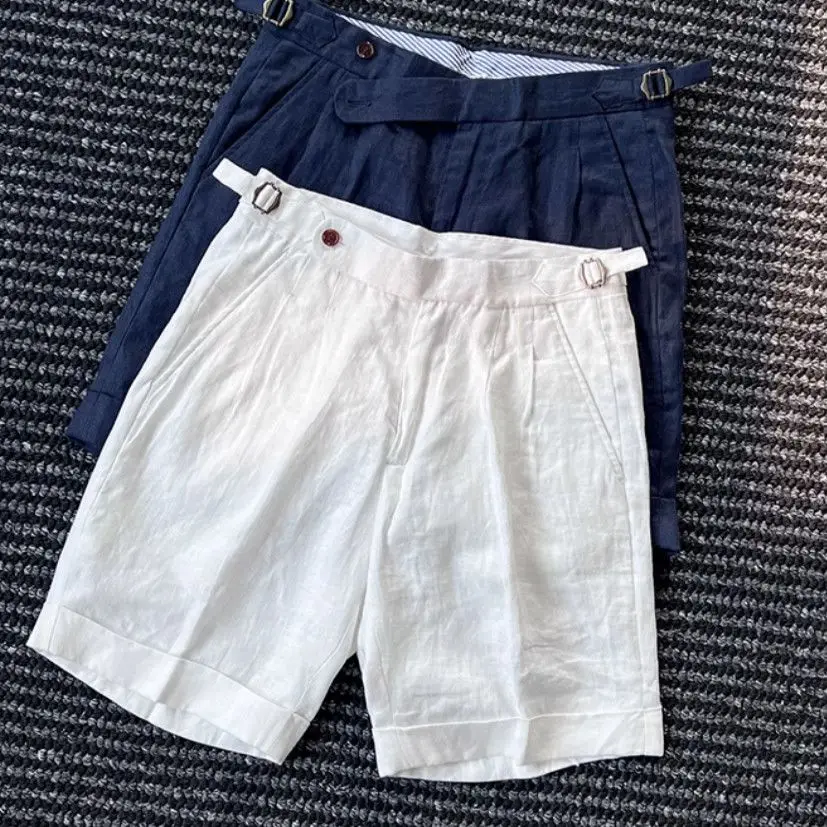 Fashion 2026 Linen Shorts Men's Summer Thin Loose Casual Cotton and Linen Shorts Light Ripe Wind Suit Half Short Pants Men Jorts