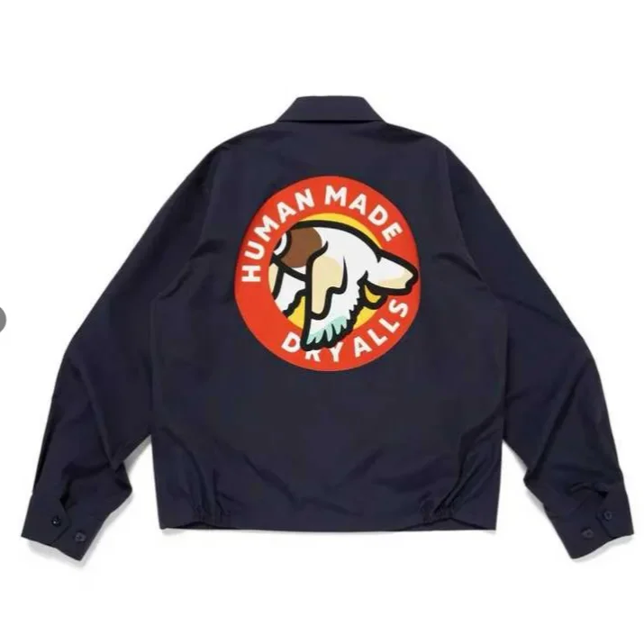 

Humanmade Unisex Letter Flying Duck Print Workwear Zip Jacket New Style