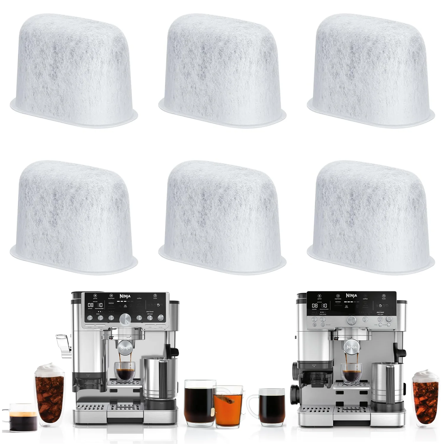 Charcoal Coffee Water Filters  Inserts for  for Ninja Luxe Café Premier Espresso Machine ES601&ES701