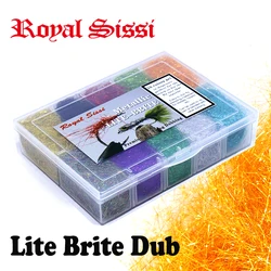 Royal Sissi 10 colors boxed Lite Brite fly dubbing dispenser wet fly nymph fly lure tinsel flash metallic fly tying materials