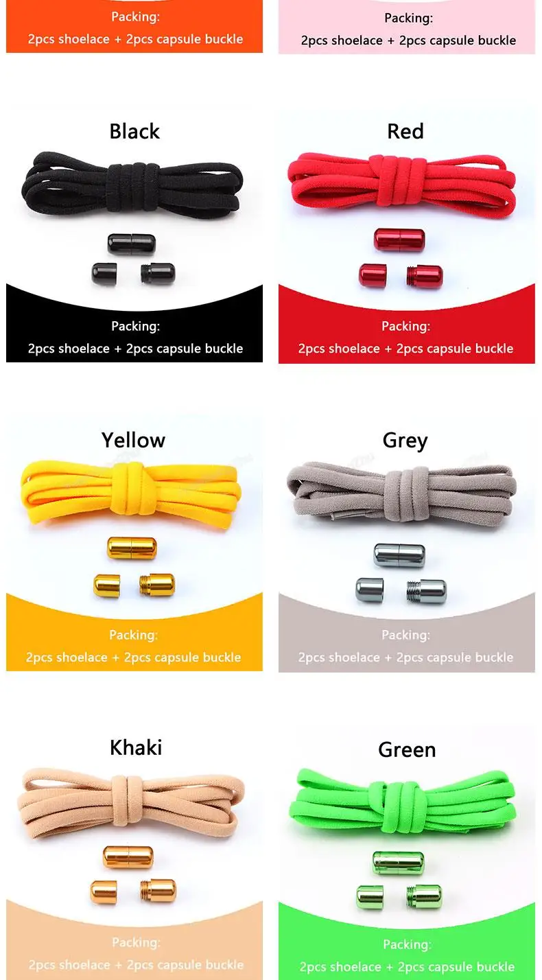 Elastische Schnürsenkel ohne Binden, halbkreisförmige Schnürsenkel für Kinder- und Erwachsenen-Sneaker, Schnürsenkel mit Metallverschluss, Schnellverschluss-Schnürsenkel, Schuhbänder. – Detail 9