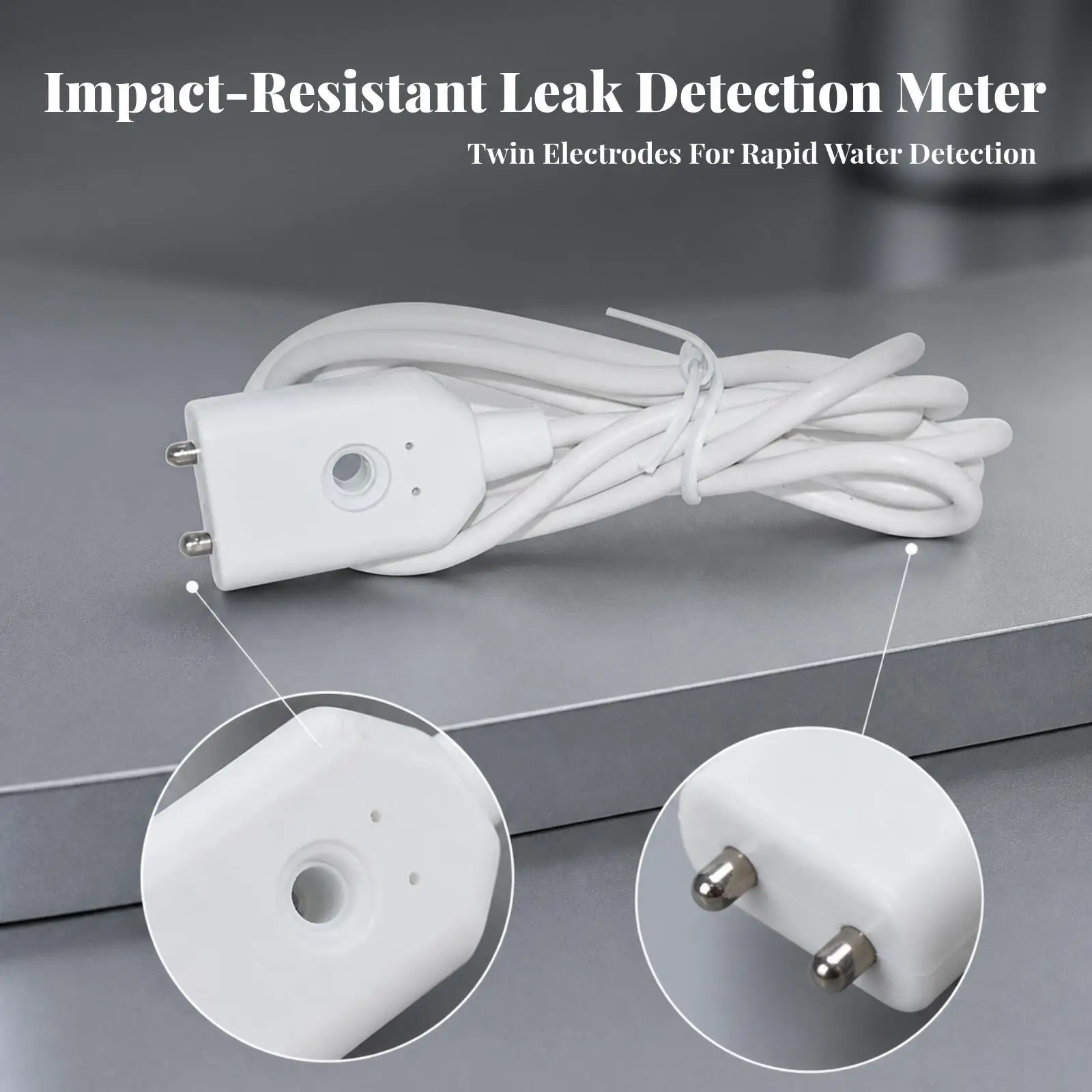 Water Leak Alert Probe Metal Contact Sensor for Hardwired Detection System Home Safety