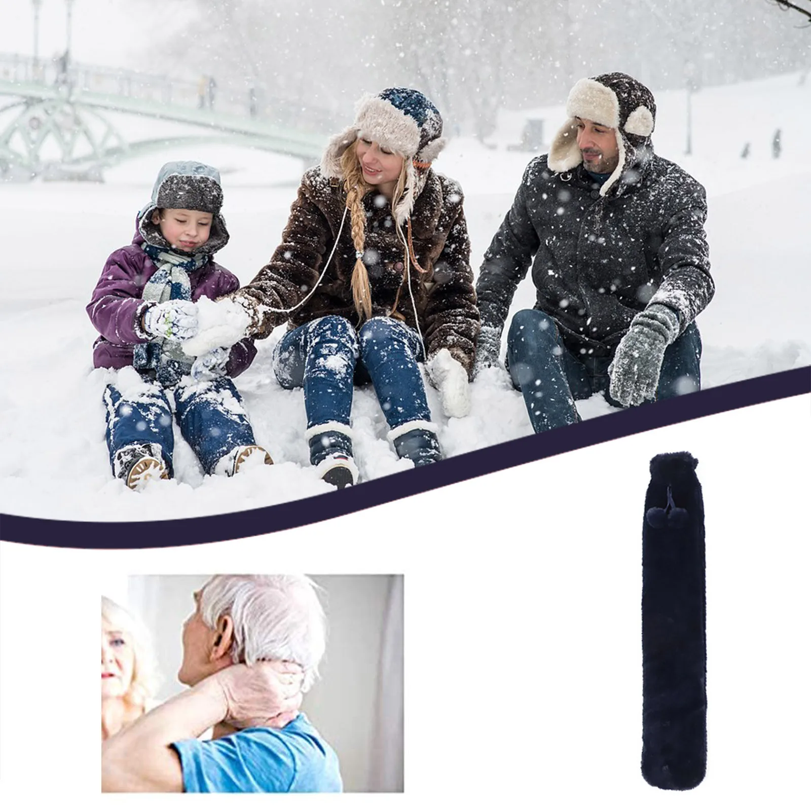 Long Hot Water Bottle Soft Cover Winter Warmth Plush Bag Comfortable Bed Warmer Pain Relief Heating Winter Warmth Soft Cover T1