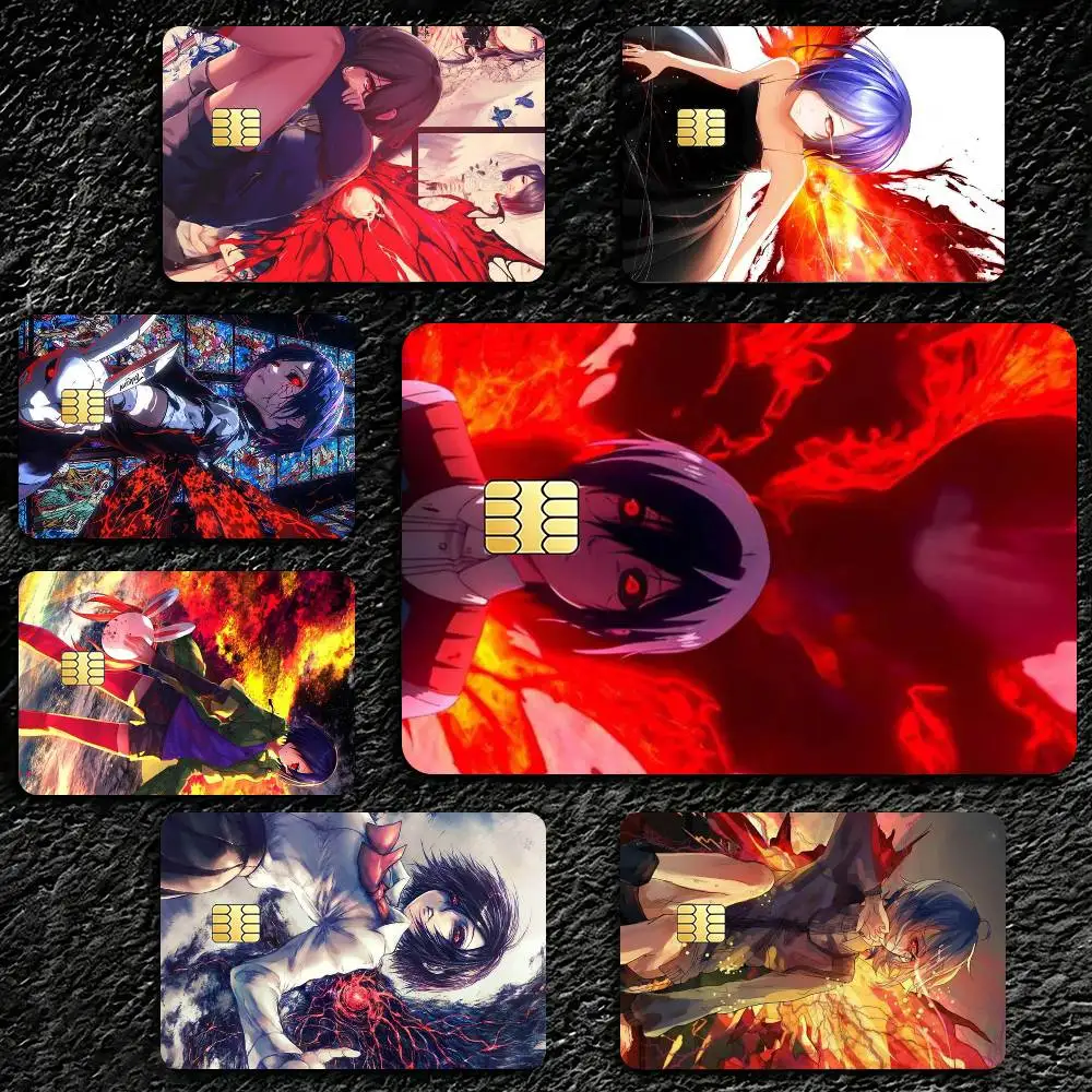 Anime T-Tokyo G-Ghoul Touka Kirishima Credit Card HD Stickers Easy to replace, change card style anytime as you like