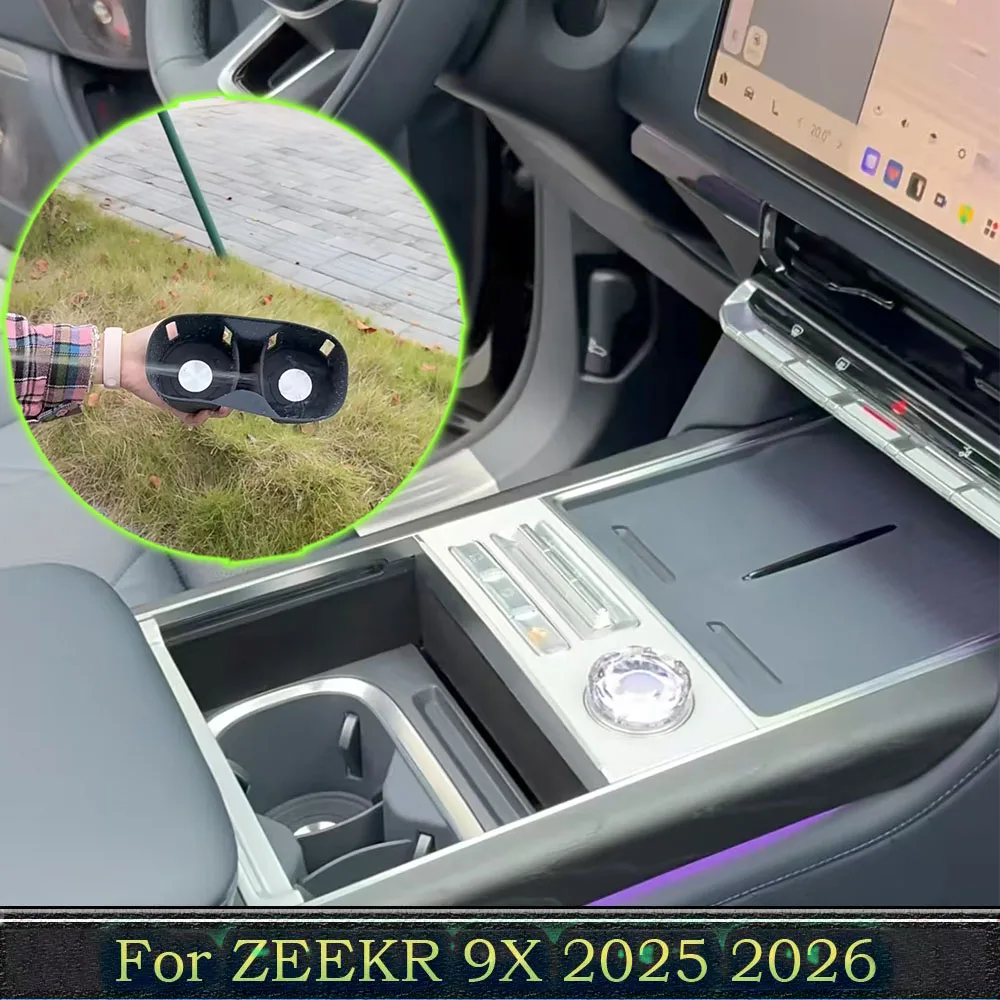 For ZEEKR 9X 2025 2026 Silicone Charging Pad Center Console Wireless Charger Anti-Slip Scratch-Resistant Protective Mat