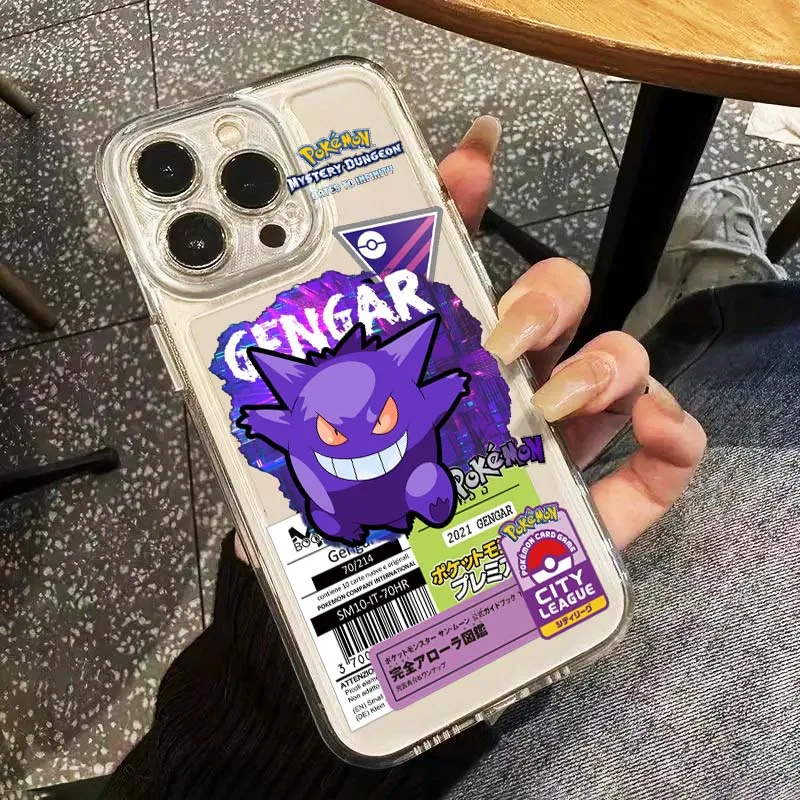 P-Pokemons Anime Cute Phone Case For Apple iPhone 17 16e 16 15 14 13 12 11 Pro Max Plus Mini TPU Soft Transparent