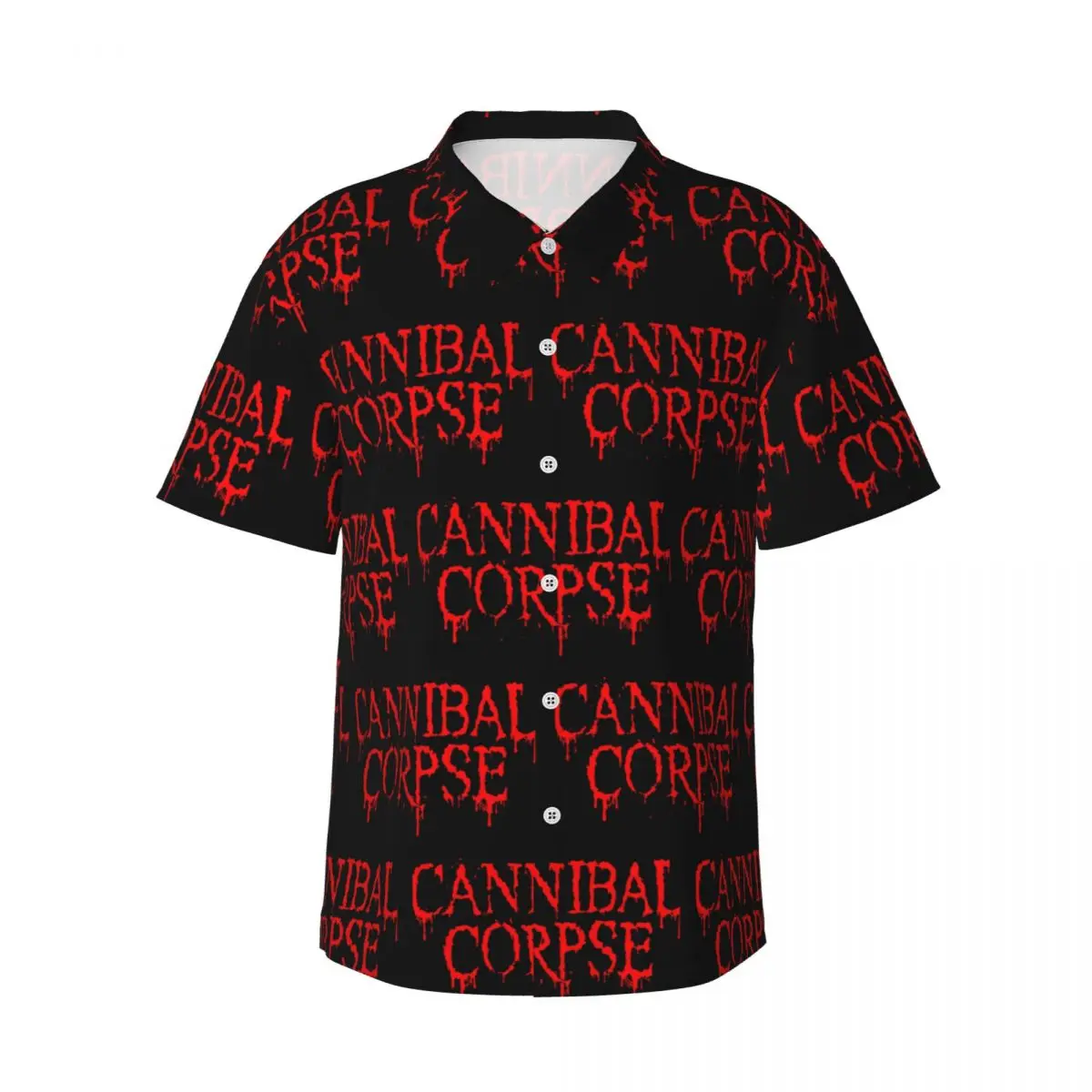 Cannibal Corpse Death Metal Band Men's Shirts Hawaiian Short Sleeve Shirt Funny Button Tops for Summer Beach