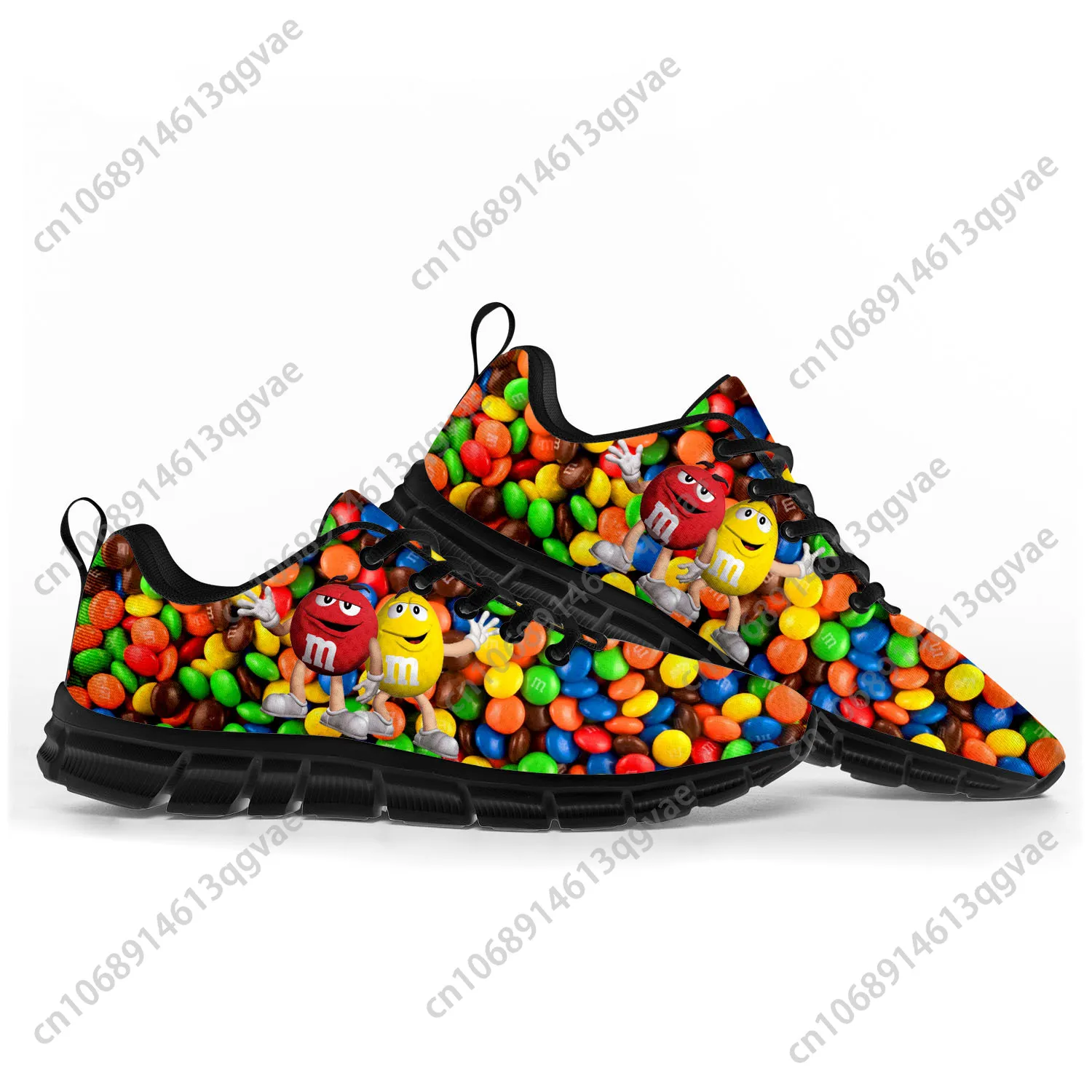 M Chocolate Cartoon Sports Shoes Mens Womens Teenager Kids Children Pop Sneakers Casual Custom High Quality Couple Shoes Black