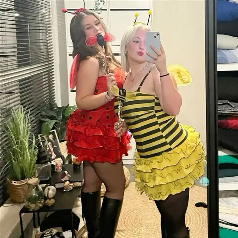 Origin Halloween Bee Costume for Women Cosplay Dress Sexy Honeybee Outfit Female Attendees Partywear Chinese Manufacturer