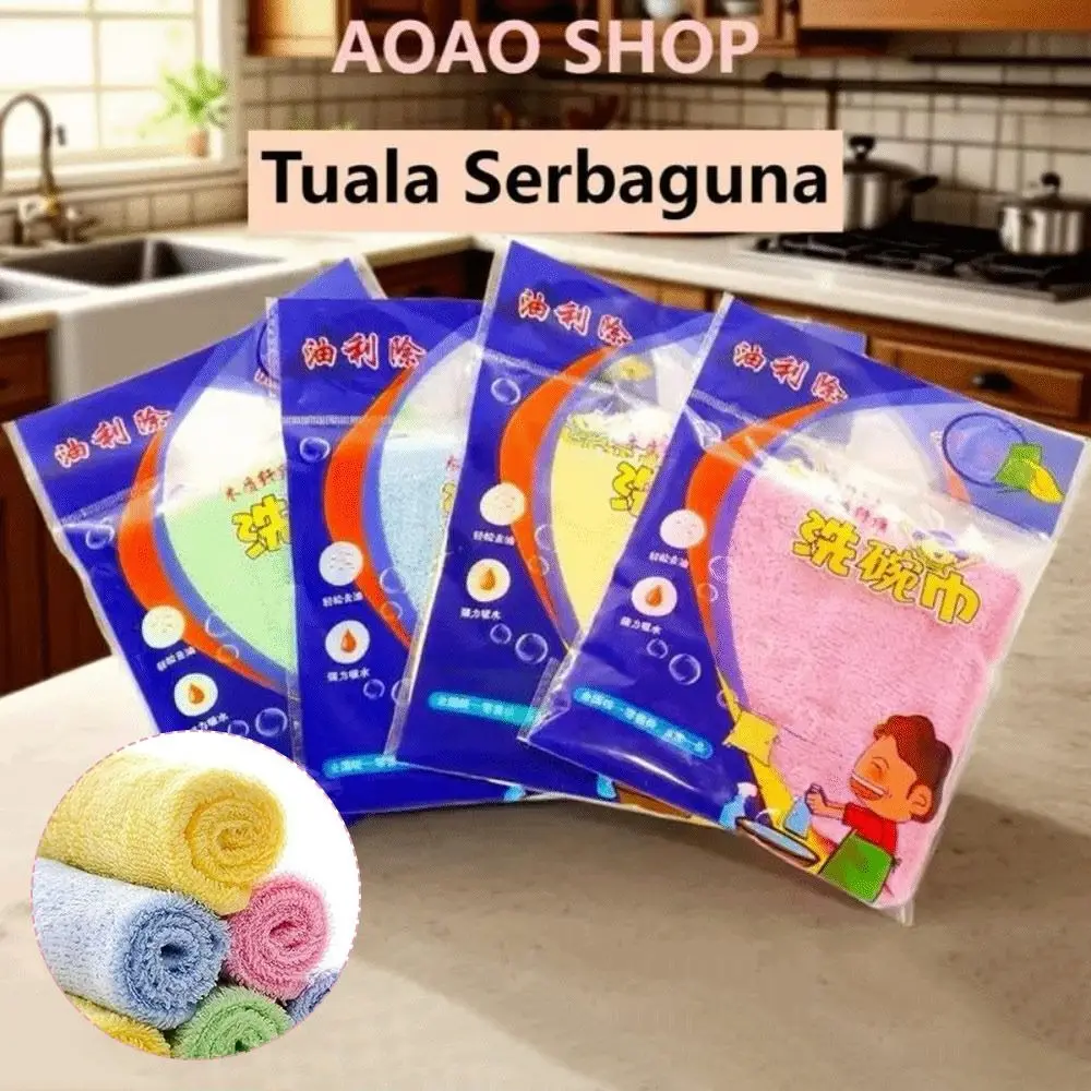 Multifunctional Non-Stick Oil Dishwashing Cloth Absorbent Thickened Kitchen Rag Washable Reusable Dish Cloth for Home Kitchen