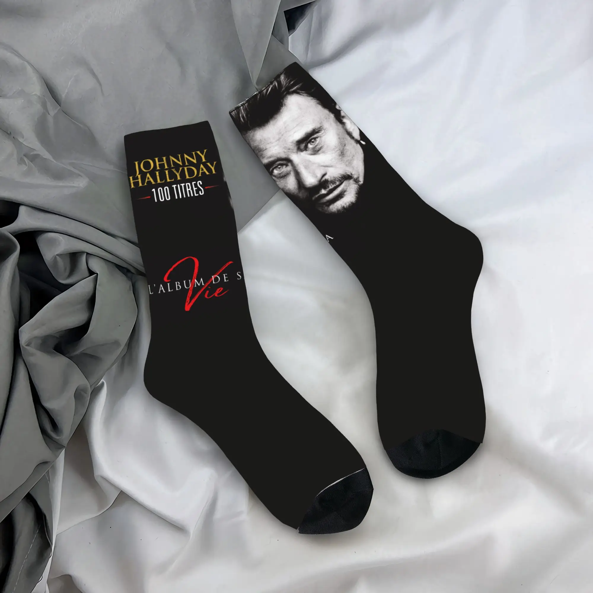 

Мужские носки Custom Johnny Hallyday Rock, унисекс, милые носки с изображением французского певца, весенне-летние, осенне-зимние носки