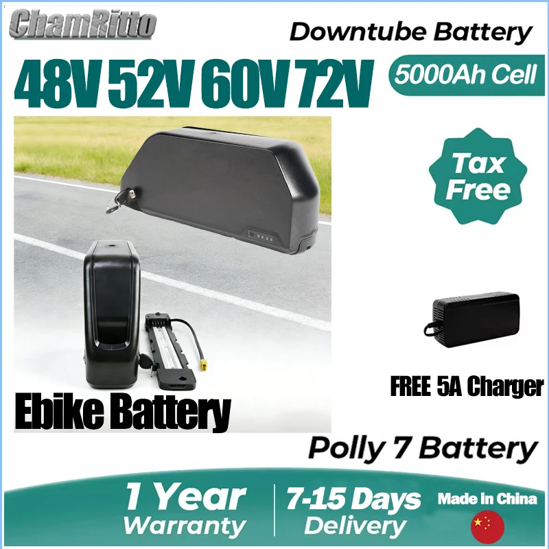 

Аккумулятор для электровелосипеда 48В, 52В, 30Ач, 40Ач, 50Ач, 60В, 72В, литиевая батарея Bafang 2000Вт, комплект для переоборудования электровелосипеда 1000Вт