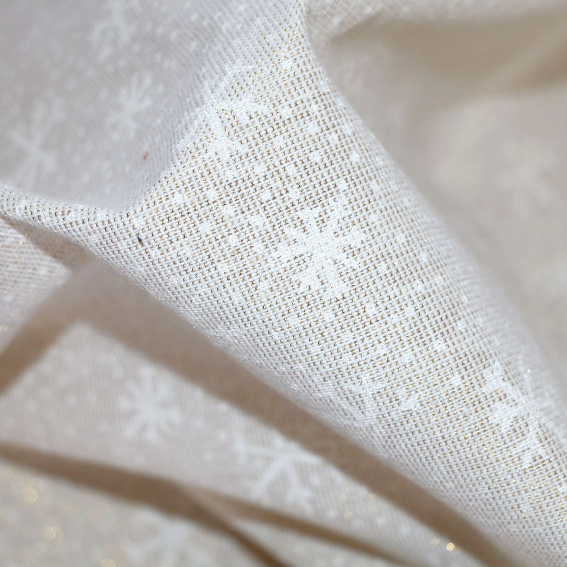 100*150cm Christmas Snowflake Linen Fabric - Cotton Blend Elk Print for DIY Sewing & Patchwork (by Meter)