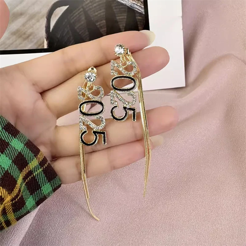 TAOPIN New Trendy Tassel Earrings Personalized Digital Ear Nail Fashion Jewelry For Women Girls Accessories Gifts